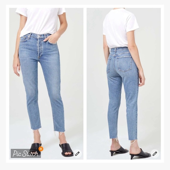 Agolde Denim - Agolde Nico High Rise Slim Straight Jeans in Murmur